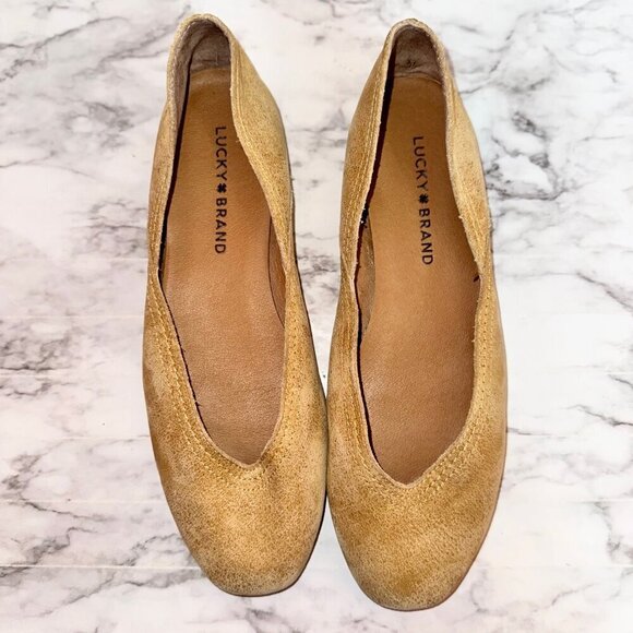 Lucky Brand Women's Tan Leather Upper Alba Flats size US 7M - Picture 5 of 8